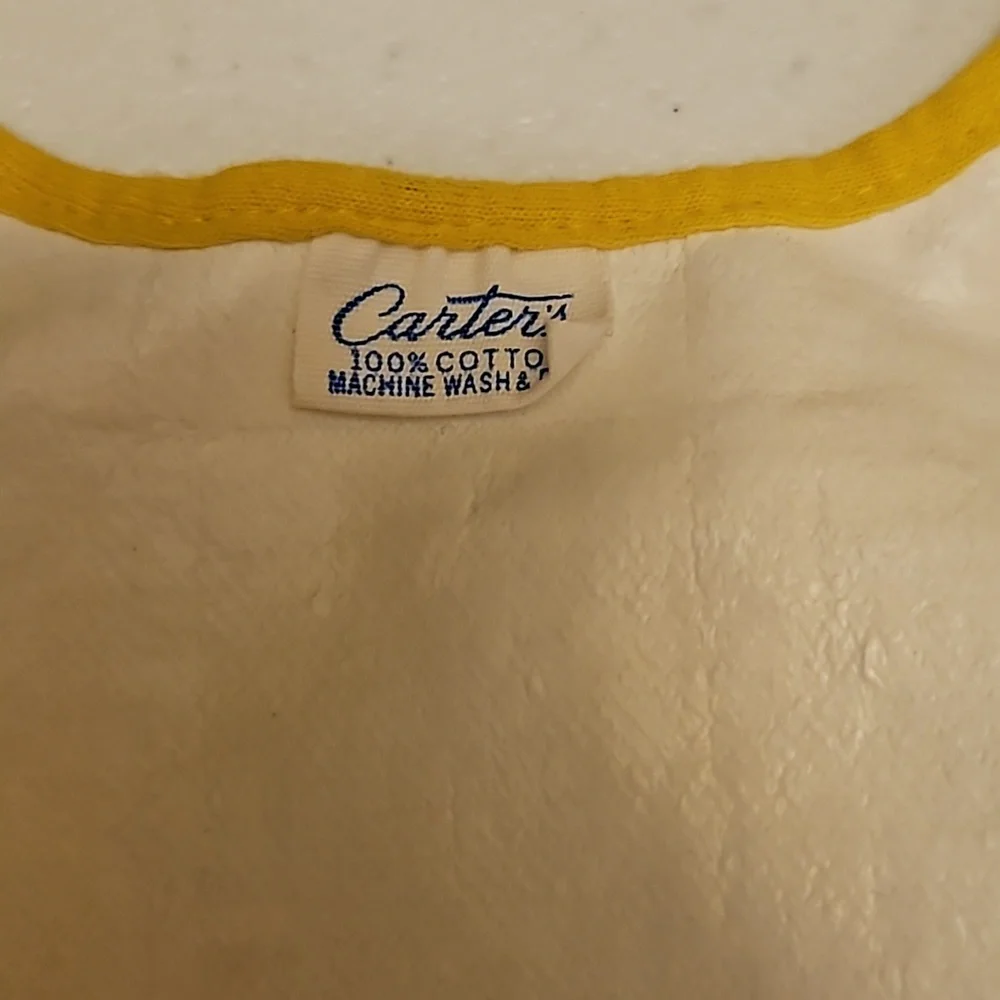 VINTAGE CARTERS BABY BIB YELLOW ORANGE WHITE